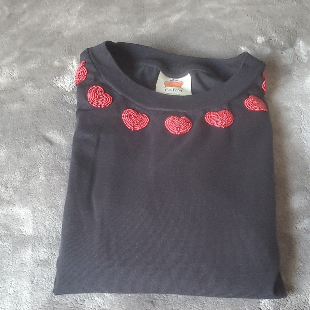 FARM Rio Black Muscle Tee with Red Heart Accents - Picture 8 of 13